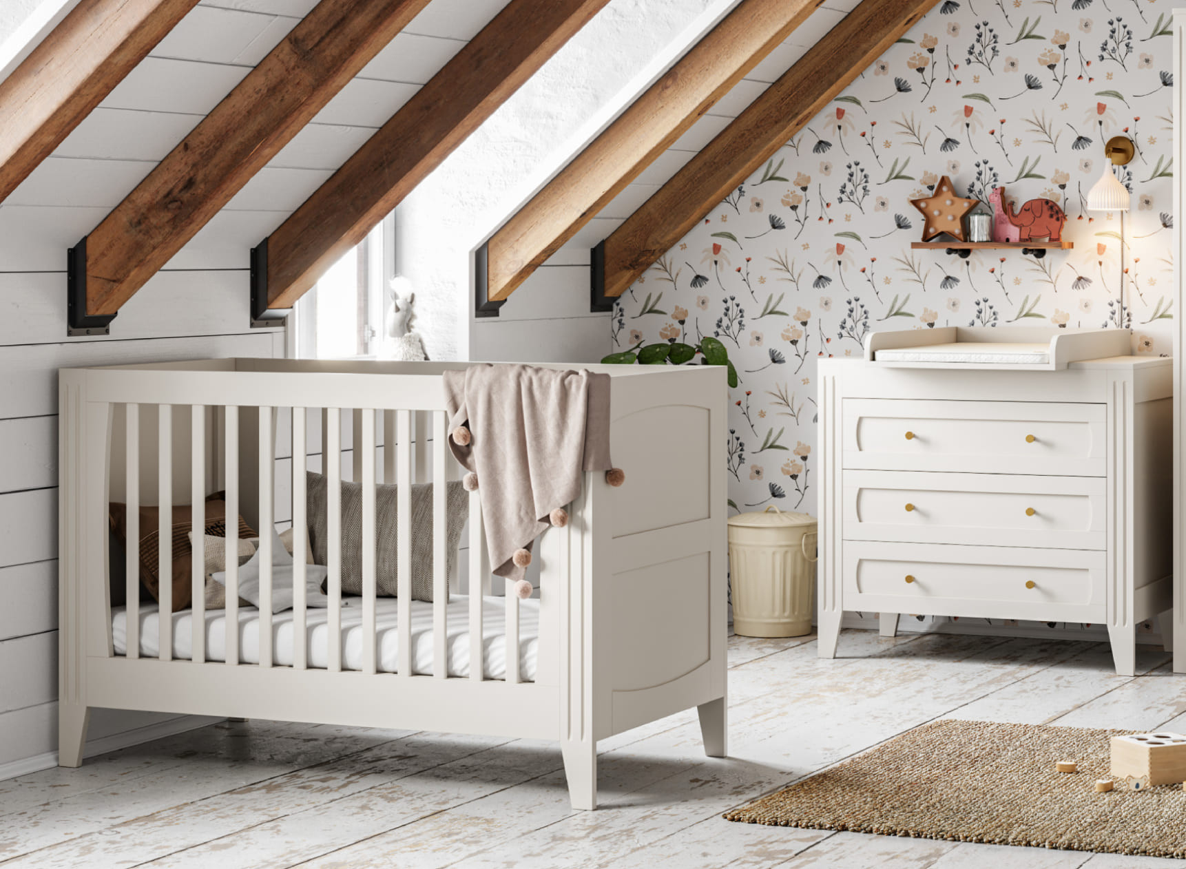 Chambre bébé Duo MILENNE - Blanc
