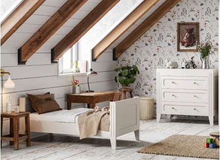 Chambre bébé Duo MILENNE Blanc - Evoluée