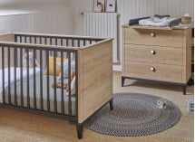 Chambre bébé Duo ELLIOT - Ardoise lit à barreaux