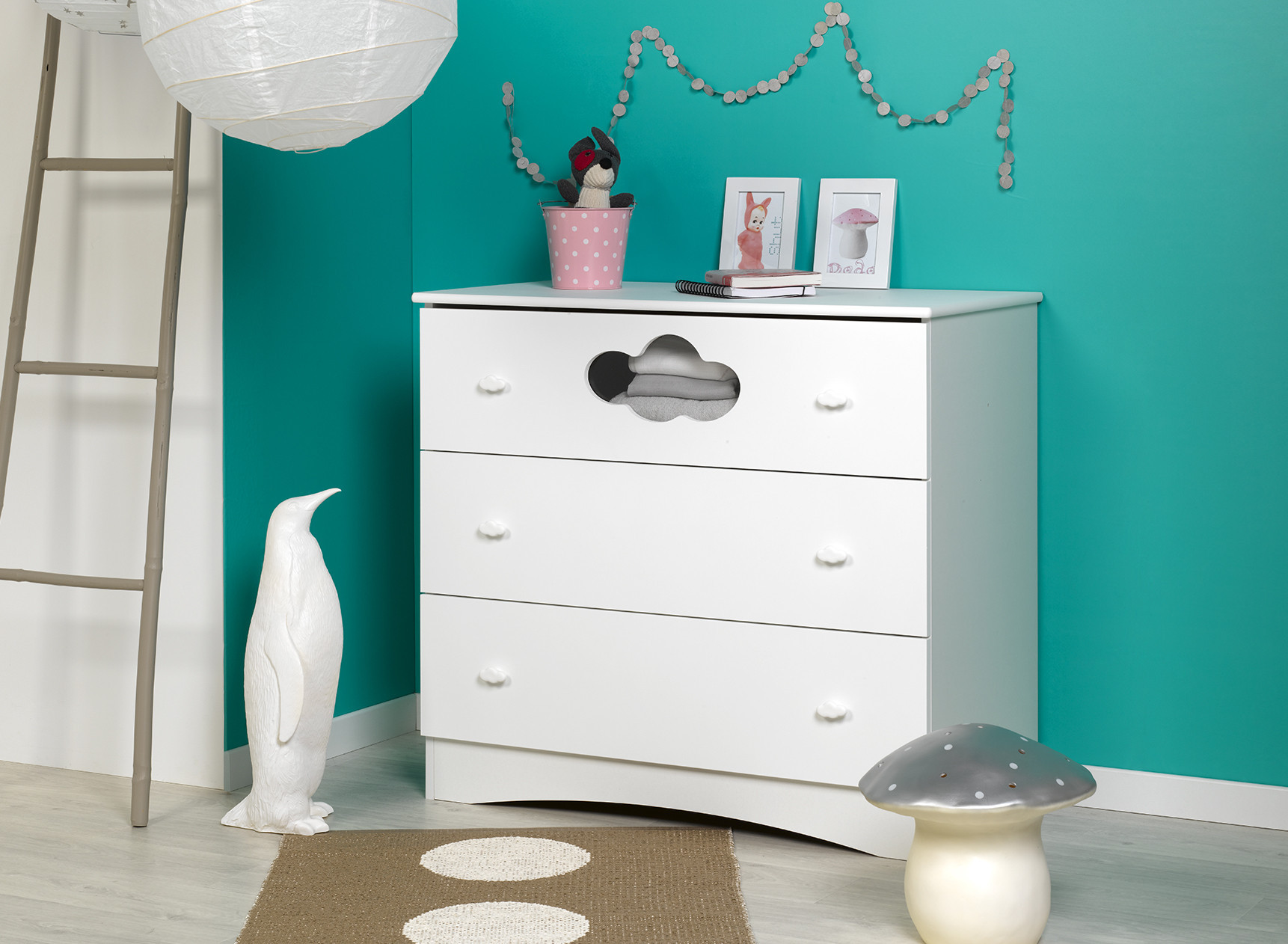 Commode 3 tiroirs CLOUD – Blanc Nateo Concept - 1