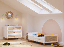 Chambre bébé Duo NAMI Blanc/Cèdre - Evoluée
