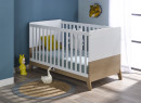 Chambre bébé Duo - lit bébé et commode EKKO - Blanc/Chêne lit à barreaux - 3