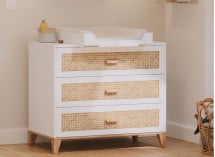 Commode et plan à langer NAMI Blanc/Cèdre - 1