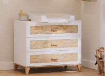 Commode et plan à langer NAMI Blanc/Cèdre - 1