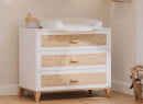 Commode et plan à langer NAMI Blanc/Cèdre - 1
