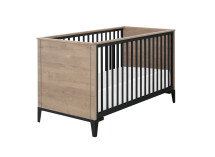 Lit bébé ELLIOT Noir sur fond blanc