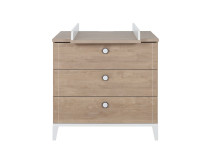 Commode et plan à langer ELLIOT Blanc/Chêne