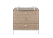 Commode et plan à langer ELLIOT Blanc/Chêne