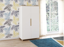 Armoire 2 portes ALBI Blanc/Chêne - 1