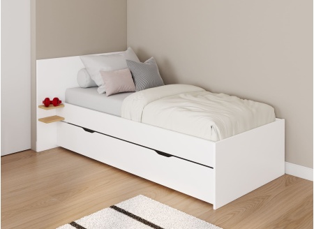 Lit enfant 90x200 ALBI Blanc/Chêne - 2