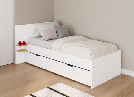 Lit enfant 90x200 ALBI Blanc/Chêne - 2