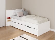 Lit enfant 90x200 ALBI Blanc/Chêne - 2