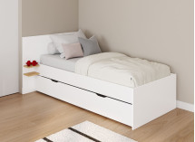 Lit enfant 90x200 ALBI Blanc/Chêne - 2
