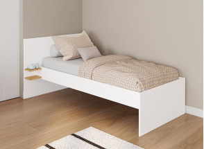 Cama infantil 90x200 ALBI - Blanco/Roble