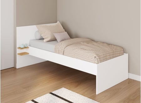 Lit enfant 90x200 ALBI Blanc/Chêne - 1