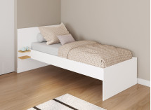 Lit enfant 90x200 ALBI Blanc/Chêne - 1