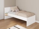 Lit enfant 90x200 ALBI Blanc/Chêne - 1