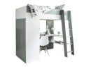 Lit mezzanine avec bureau et armoire MANLY Nateo Concept mousse - fond blanc