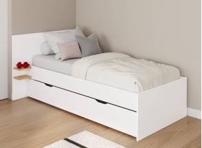 lit gigogne blanc 90x200 dans une chambre