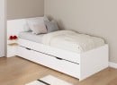 Lit gigogne 90x200 ALBI Blanc/Chêne - 1