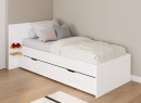 Lit gigogne 90x200 ALBI Blanc/Chêne - 1