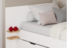 Lit gigogne 90x200 ALBI Blanc/Chêne - 2