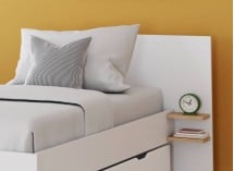 Lit gigogne 90x190 ALBI Blanc/Chêne - 2