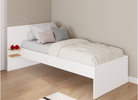 Lit enfant 90x190 ALBI Blanc/Chêne - 1