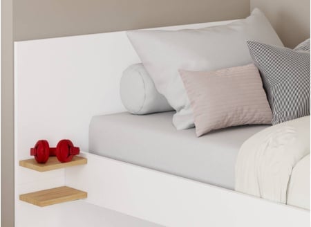 Lit enfant 90x190 ALBI Blanc/Chêne - 2