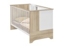 Lit bébé SALTO Blanc/Chêne sur fond blanc - 1
