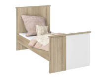 Lit évolué SALTO Blanc/Chêne sur fond blanc