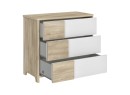 Commode 3 tiroirs SALTO Blanc/Chêne - 2