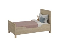 Lit évolué NINO Chêne/Blanc sur fond blanc