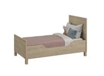 Lit évolué NINO Chêne/Blanc sur fond blanc