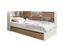 Lit gigogne rangement 90x190 MANLY - Blanc/Chêne - 7