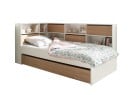 Lit gigogne rangement 90x190 MANLY - Blanc/Chêne - 7
