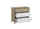 Commode 3 tiroirs NINO Chêne/Blanc - 6