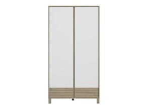 Armoire 2 portes NINO - Chêne/Blanc