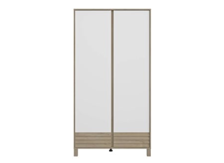 Armoire 2 portes NINO Chêne/Blanc - 1