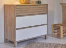 Commode 3 tiroirs NINO Chêne/Blanc - 1