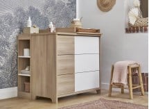 Commode 3 tiroirs SALTO Blanc/Chêne - 4