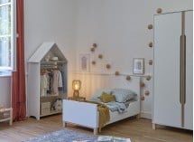 Chambre complète avec lit évolué ETHAN Blanc/Bois