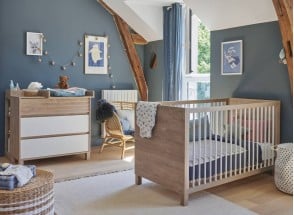 Chambre bébé duo NINO - Chêne/Blanc