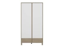 Armoire 2 portes NINO Chêne/Blanc sur fond blanc