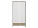 Armoire 2 portes NINO Chêne/Blanc sur fond blanc