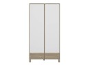 Armoire 2 portes NINO Chêne/Blanc sur fond blanc