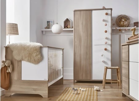 Chambre bébé complète SALTO - Blanc/Chêne