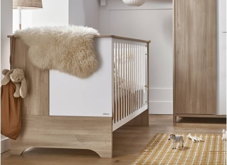 Lit bébé SALTO Blanc/Chêne