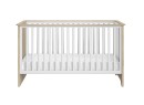 Lit bébé SALTO Blanc/Chêne sur fond blanc
