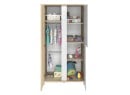 Armoire 3 portes SALTO Blanc/Chêne sur fond blanc